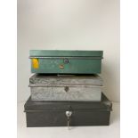 3x Cash Boxes with Keys