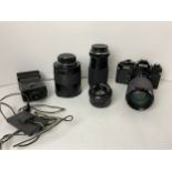 Ricoh KR-10 Camera and Lenses in Camera Bag