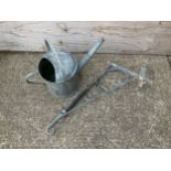 Galvanised Watering Can and Bracket