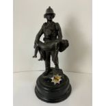 Resin Figurine of a Firefighter - 31cm High