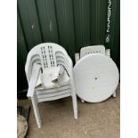 Plastic Garden Table and 5x Chairs