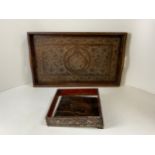 Teapot Stand (Needs Repair) Wooden Decorative Tray - 60cm x 36cm