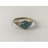 10ct Gold and Turquoise Antique Ring