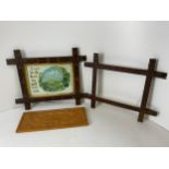 Framed Religious Text, Spare Frame and Wood Carved Plaque