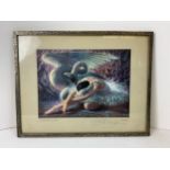 Signed Framed Tretchikoff Print - The Dying Swan (Alicia Markova)