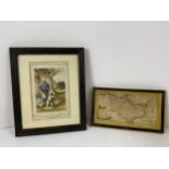Adventures in Australia Framed Print and Vintage Map of Kent