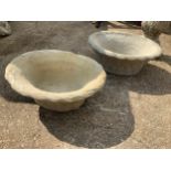 Pair of Oval Concrete Planters