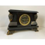 Slate Mantel Clock with Key