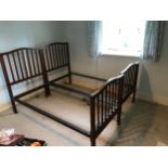 Pair of Single Mahogany Beds