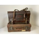 Small Leather Suitcase and Leather Satchel
