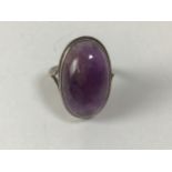 White Metal Amethyst Quartz Ring