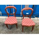 Pair of Victorian Mahogany Balloon Back Chairs