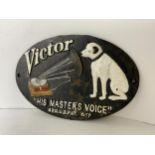 Cast Iron Sign - Victor His Masters Voice