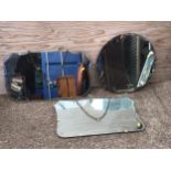 3x Bevel Edged Vintage Mirrors