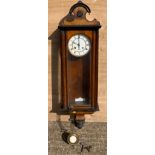 Wooden Wall Clock with Pendulum and Keys