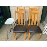 4x Modern Dining Chairs and Stool