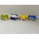 4x Ceramic Camper Van Money Boxes