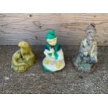 3x Garden Ornaments - Otter and 2x Gnomes