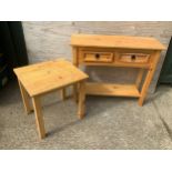 Pine Side Table and Other