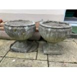 Pair of Concrete Garden Planters