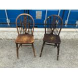 2x Wheel Back Chairs