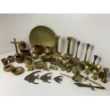 Chinese Brass Plate, Graduating Brass Fish and Quantity of Brassware