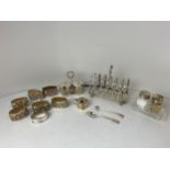 Silver Plated Napkin Rings, Toast Rack and Condiment Sets etc