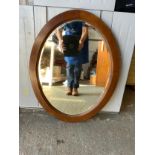 Wooden Oval Framed Mirror