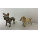 2x Vintage Metal Dog Ornaments