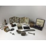 Collectables - Tea Cards, Plated Tea Spoons, Magic Lantern Slides, Stereo Folding Viewer and Table