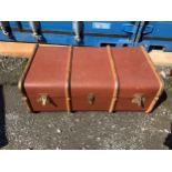 Wood Bound Trunk and Contents - Blanket