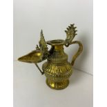 Unusual Oriental Brass Jug