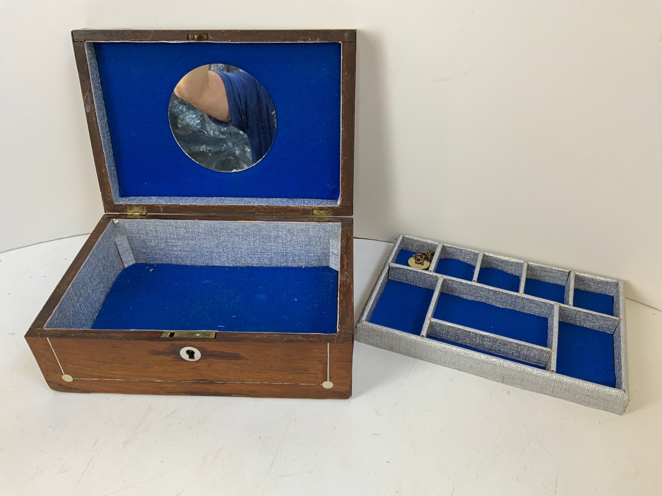 Rosewood Trinket Box with Key - Image 2 of 2