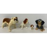 Beswick Bulldog and 3x Sylvac Dogs