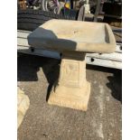 Concrete Garden Bird Bath - Rose Design