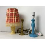 Table Lamp with Retro Shade and 2x Others
