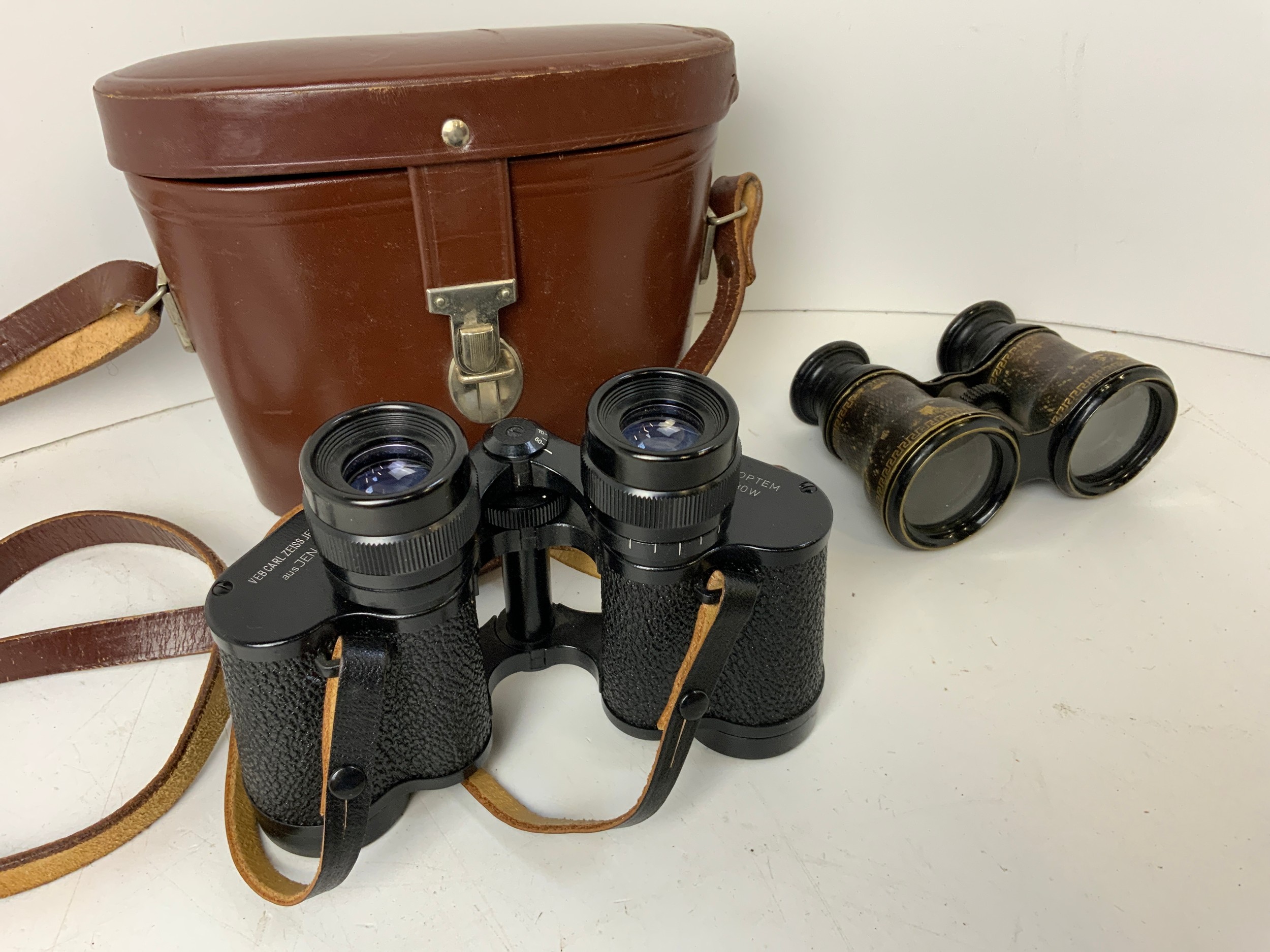 Cased Zeiss Jena Binoculars and Opera Glasses