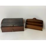 Wooden Desk Letter Rack and Tambour Front Desk Box