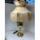 Heavy Brass Table Lamp and Shade