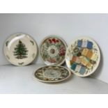 Boxed 37x Wedgwood Calendar Plates 1973-2007 - Missing 1975,1989 and Spode Christmas Tree 2005 Plate