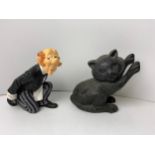 Cat Door Porter - 16cm High and Novelty Wine Bottle Holder