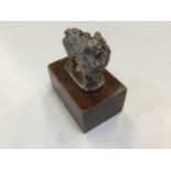 White Metal Pomeranian On Plinth - W7cm x H9cm