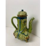 C H Brannam Barnstaple Grotesque Slipware Coffee Pot Ex Barry Hancock Collection