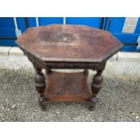 Carved Oak Table - 90cm W x 75cm H