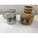 West Buckland School Development Appeal 1988 5/20 Terracotta Jug and Oriental Teapot