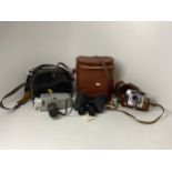 Minolta Cine Camera in Case, Binoculars and Camera