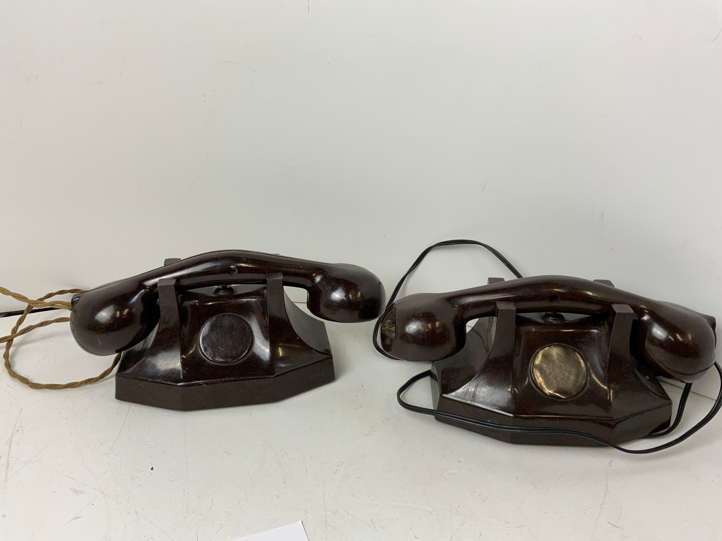 2x Art Deco Bakelite Phones