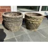 Pair of Concrete Garden Planters