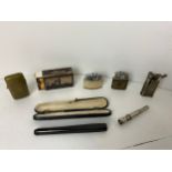 Vintage Lighters Vesta Case, Cheroot Holder in Case etc