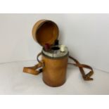 Leather Cased Gentlemen's 3 Part Hip Flasks